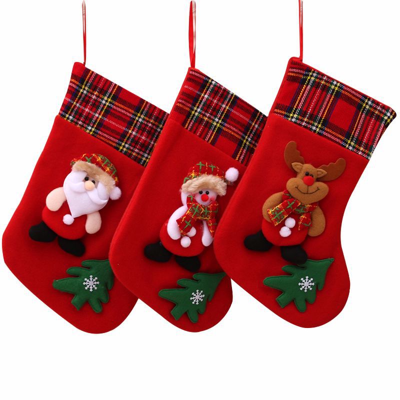 Plush Velvet Christmas Stocking — Santa, Snowman or Deer