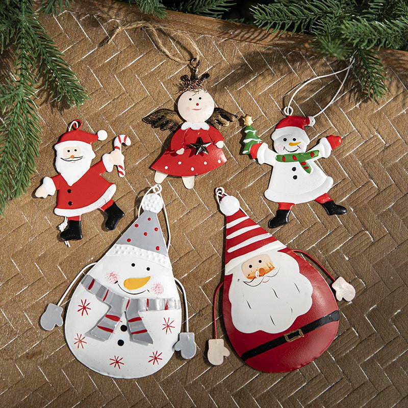 Wrought-Iron Christmas Ornaments — Snowman, Santa & Angel