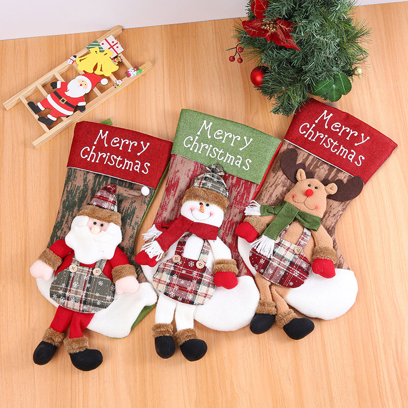 Large Christmas Stocking Gift Bag — Santa, Snowman or Deer