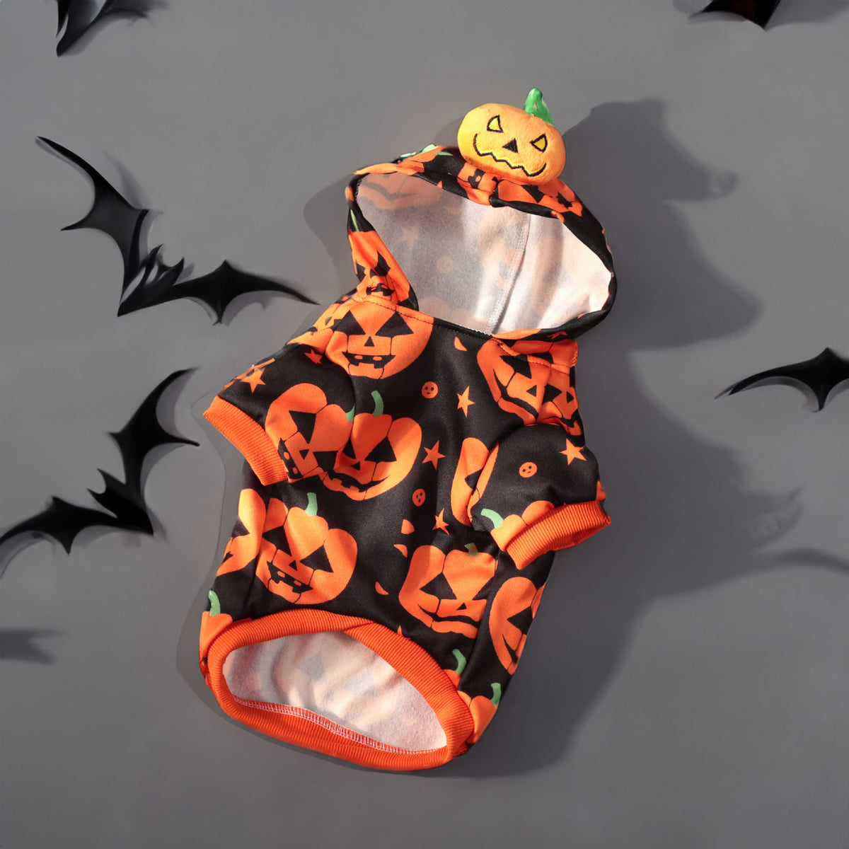 Halloween Pumpkin Hoodie Sweatshirt for Small Dogs & Cats