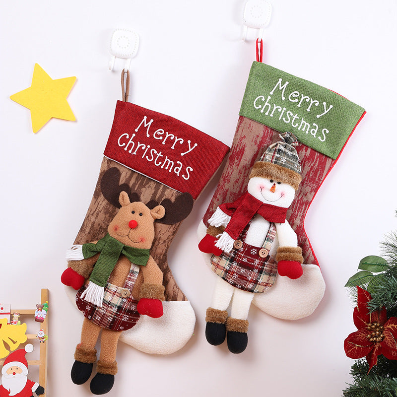 Large Christmas Stocking Gift Bag — Santa, Snowman or Deer