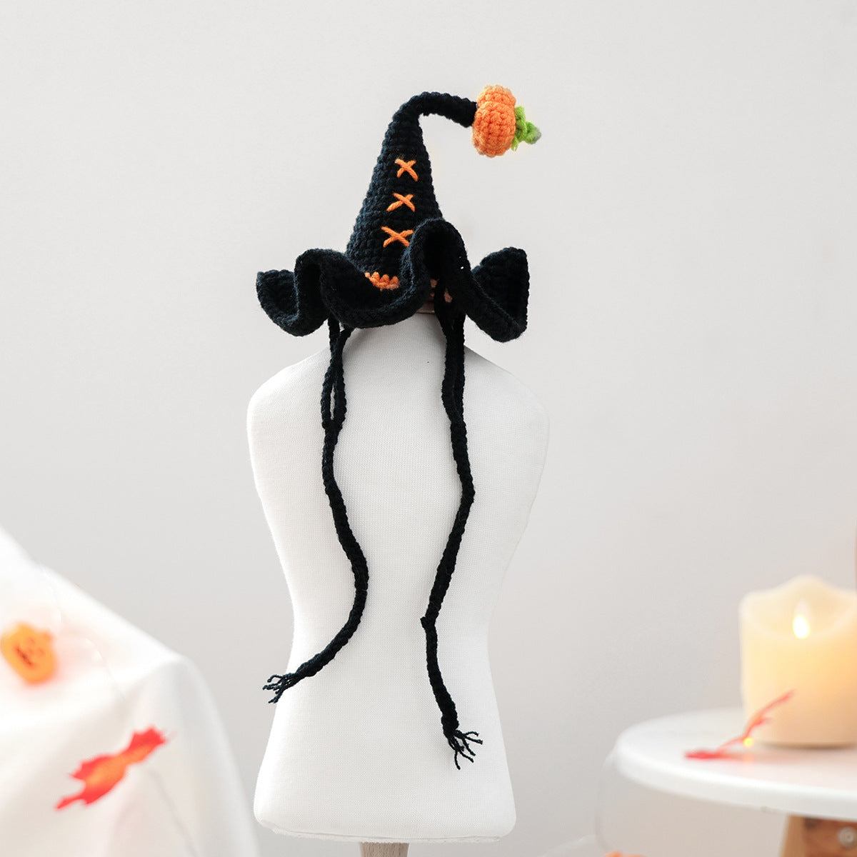 Halloween Pumpkin Wizard Hat for Cats & Small Dogs