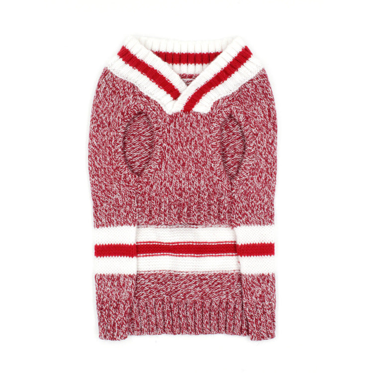 Wool-Blend V-Neck Pet Sweater for Cats & Small Dogs