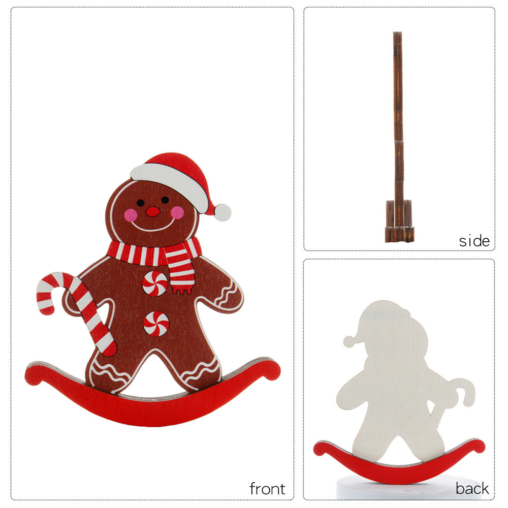 Wooden Gingerbread Christmas Tabletop Ornament — 2 Styles