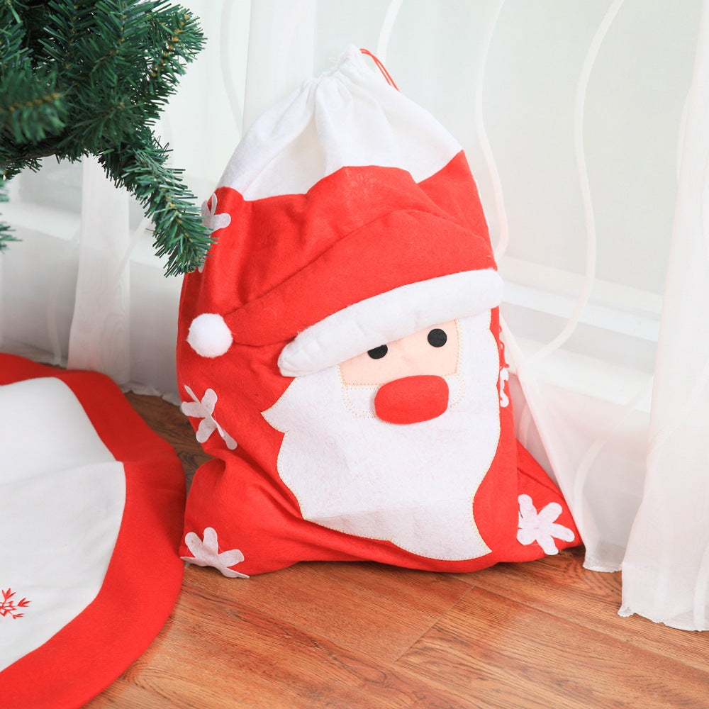 Christmas Fabric Gift Bag — Snowman or Deer, 42 × 58 cm
