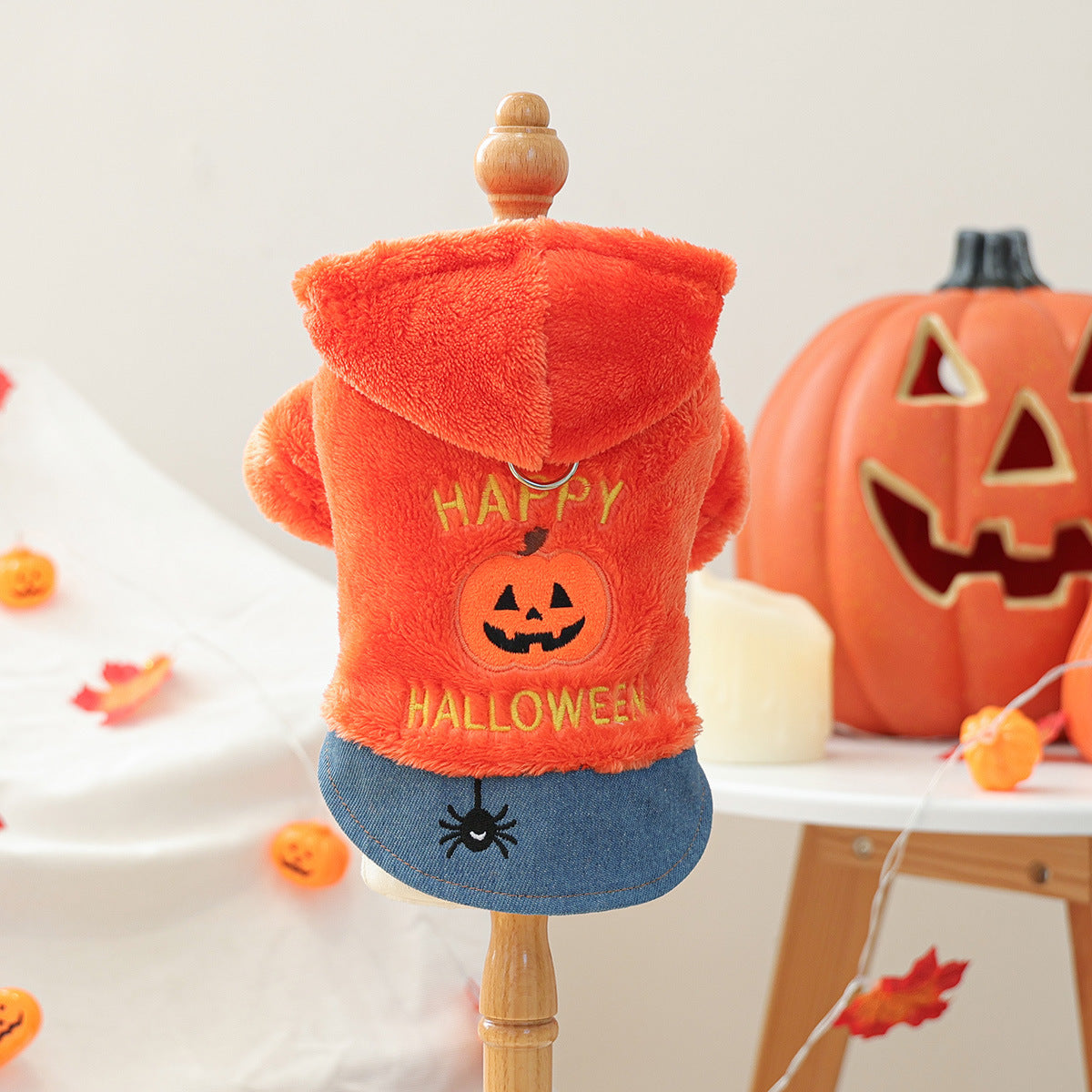Cute Halloween Pumpkin Hoodie for Small Dogs & Cats