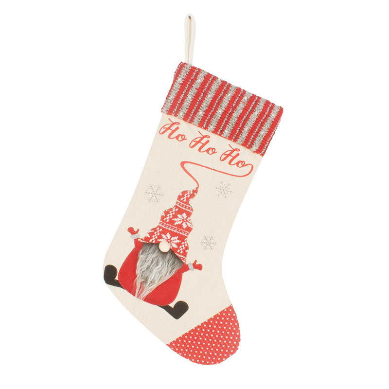 Cloth Christmas Stocking Gift Bag — 4 Designs