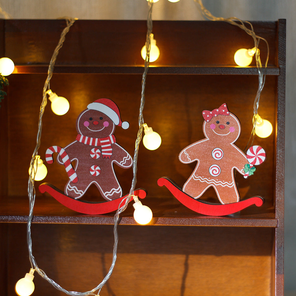 Wooden Gingerbread Christmas Tabletop Ornament — 2 Styles