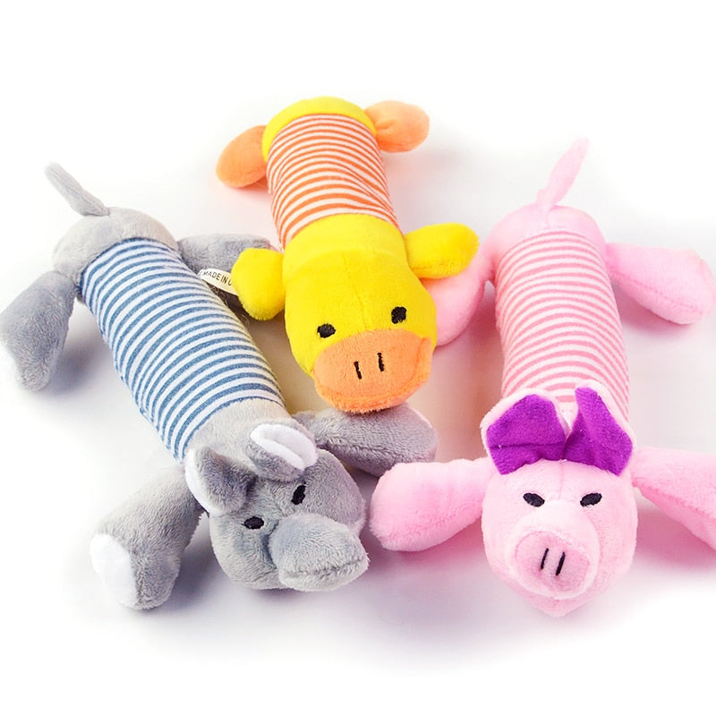Plush Squeaky Dog Toy — Elephant, Pig or Duck