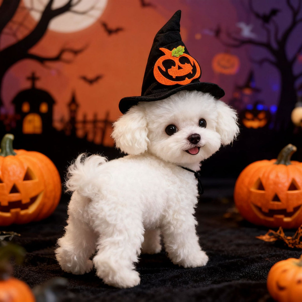 Halloween Witch Hat for Cats & Small Dogs — 5 Spooky Designs, One Size
