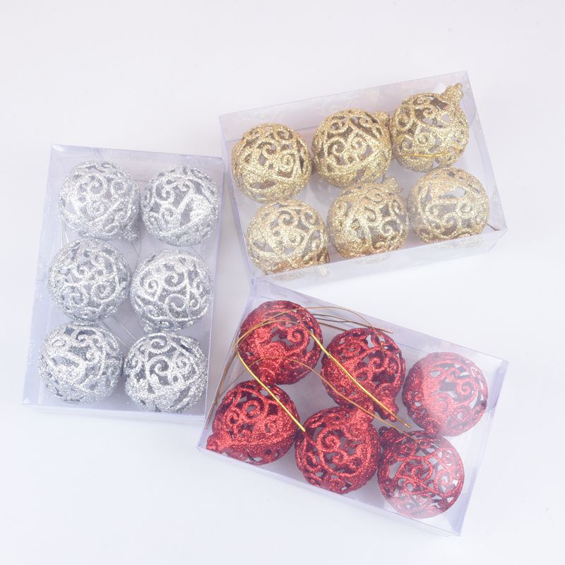 Hollow Plastic Christmas Ball Ornament — Gold, Red or Silver