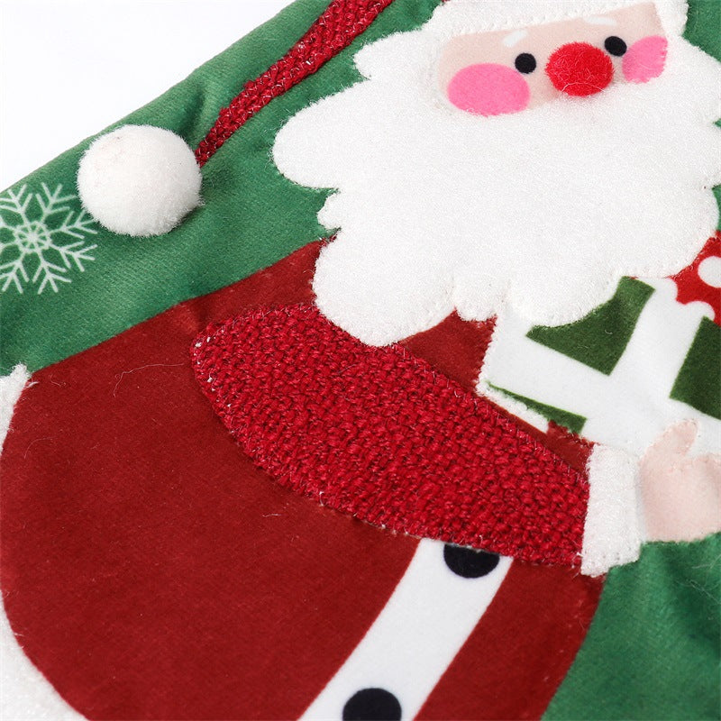 Velvet-Style Christmas Stocking — Santa or Snowman