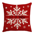 Christmas Pillow Cover — Tree & Snowflake Print, 45 × 45 cm