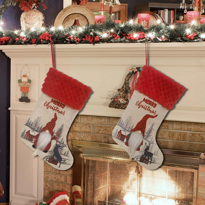 Faceless Christmas Stocking Decoration — Red Dot or Check Hat