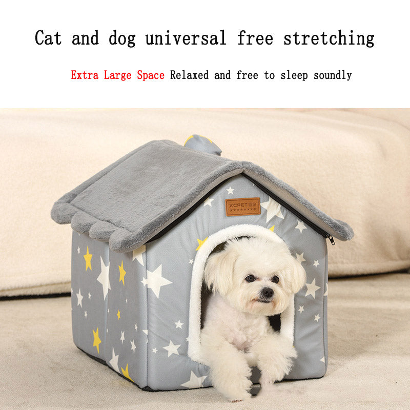 House-Style Pet Bed for Cats & Dogs