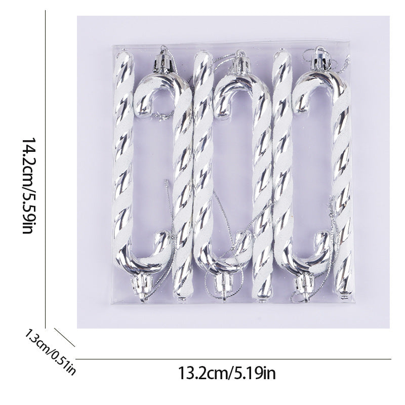 Christmas Candy Cane Ornaments — 6-Piece Set, 12 cm