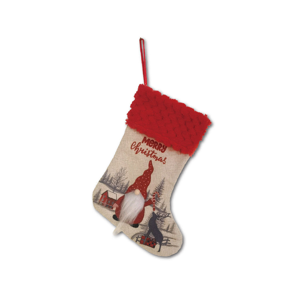 Faceless Christmas Stocking Decoration — Red Dot or Check Hat
