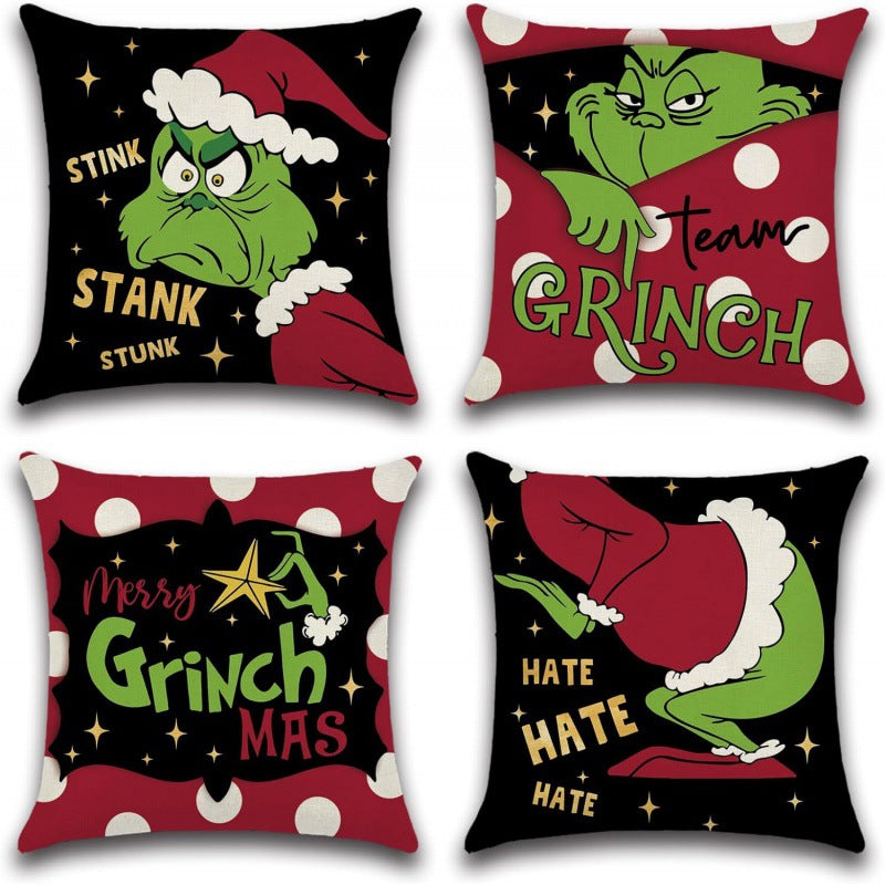 Christmas Pillow Cover — Linen, 45 × 45 cm, Styles 2–5