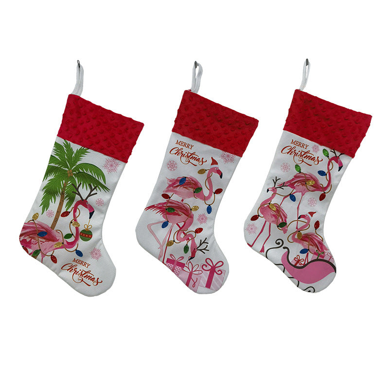 Pink Flamingo Christmas Stocking Decoration — 3 Styles