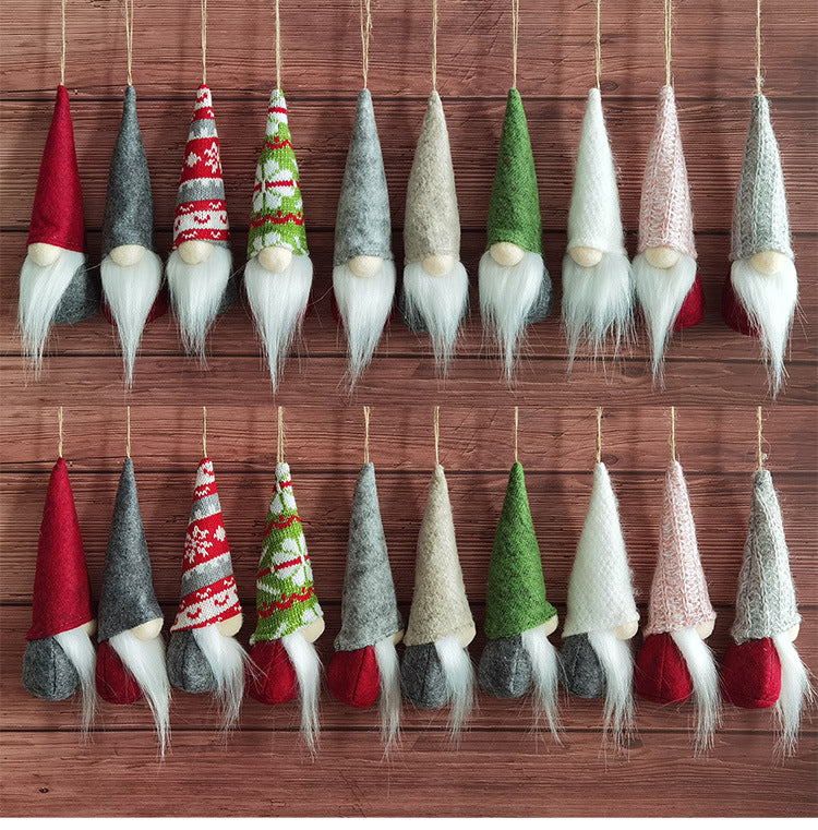 New Christmas products, multiple wool small ornaments, faceless elderly people, dwarf plush toys, gift Rudolf