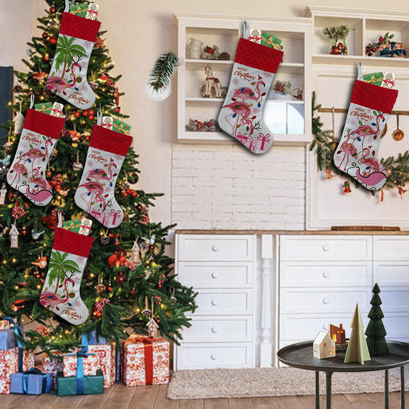 Pink Flamingo Christmas Stocking Decoration — 3 Styles