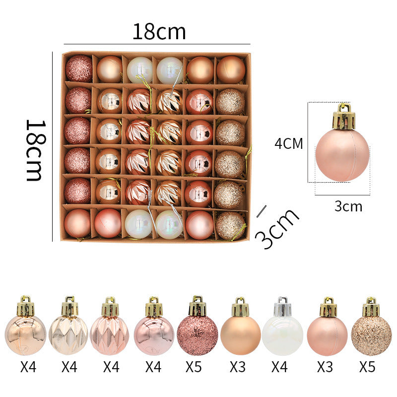 36-Piece Christmas Ball Ornament Set — 3 Color Mixes