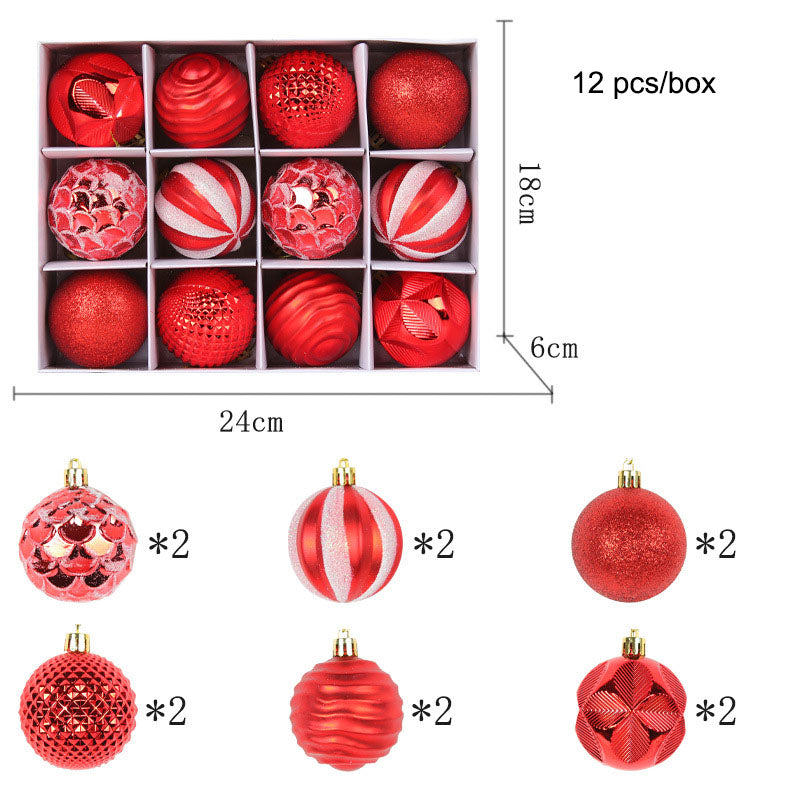 Colorful Christmas Ball Ornaments — 12-Pack, 6 cm
