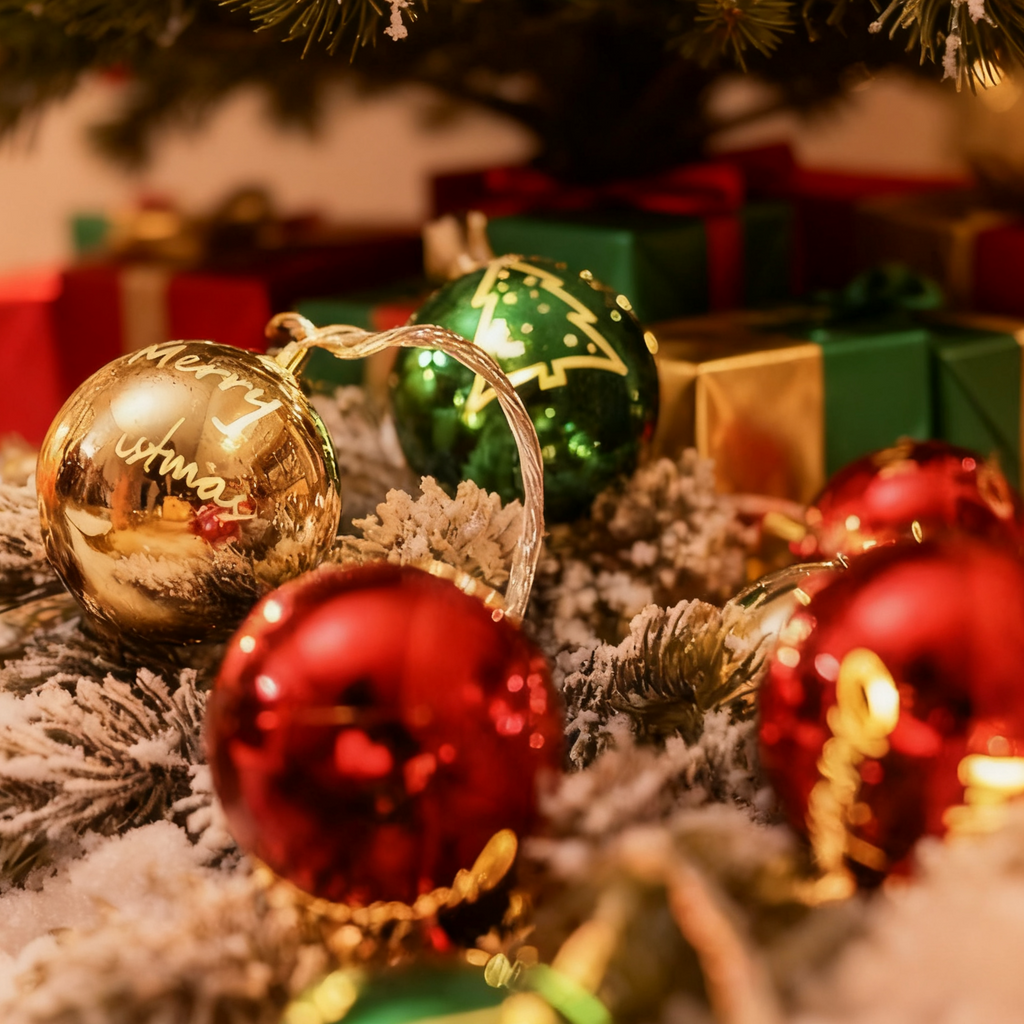 Warm White Christmas Ball String Lights — Battery or USB