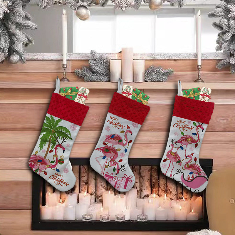 Pink Flamingo Christmas Stocking Decoration — 3 Styles