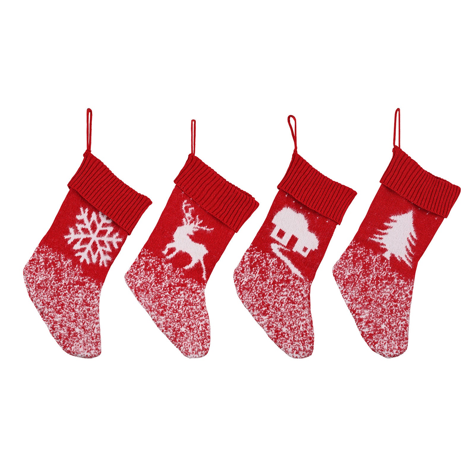Christmas decoration products, knitted velvet, Christmas socks, snowflake red gift socks, gift bags