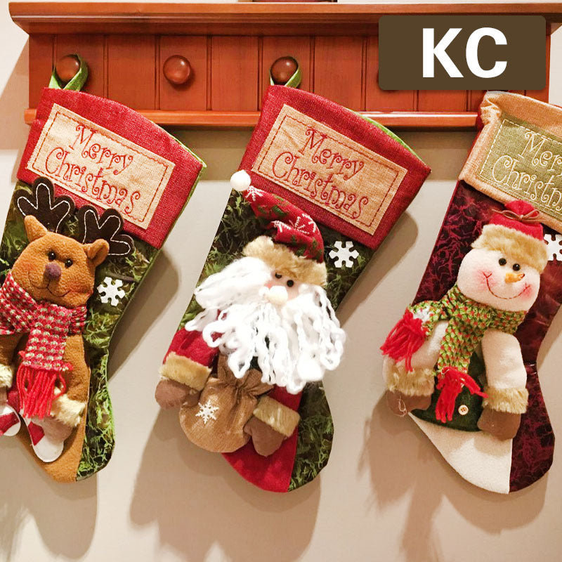 Christmas Stocking Candy Gift Bag — Santa, Snowman or Elk