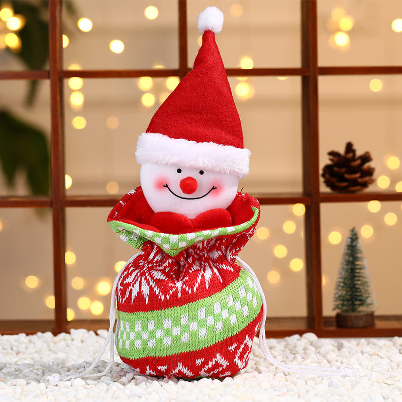 Knitted Christmas Gift Bag — Santa, Snowman or Deer