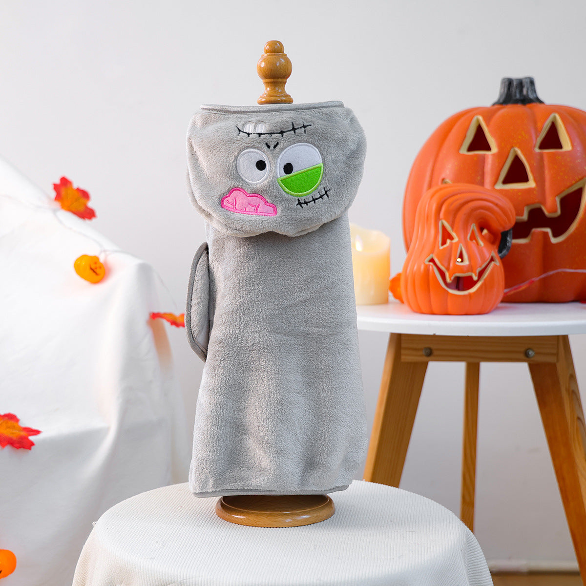 Halloween Bathrobe & Pajamas for Small Dogs & Cats — Ghost, Pumpkin & Zombie Prints