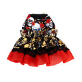 Autumn Winter Halloween Pet Clothes Teddy Bichon Maltese Organza Gold Foil Skull Princess Dress
