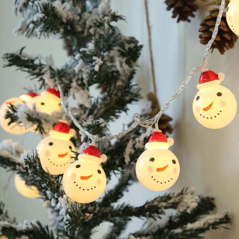 Snowman Christmas LED Light String — Battery or USB