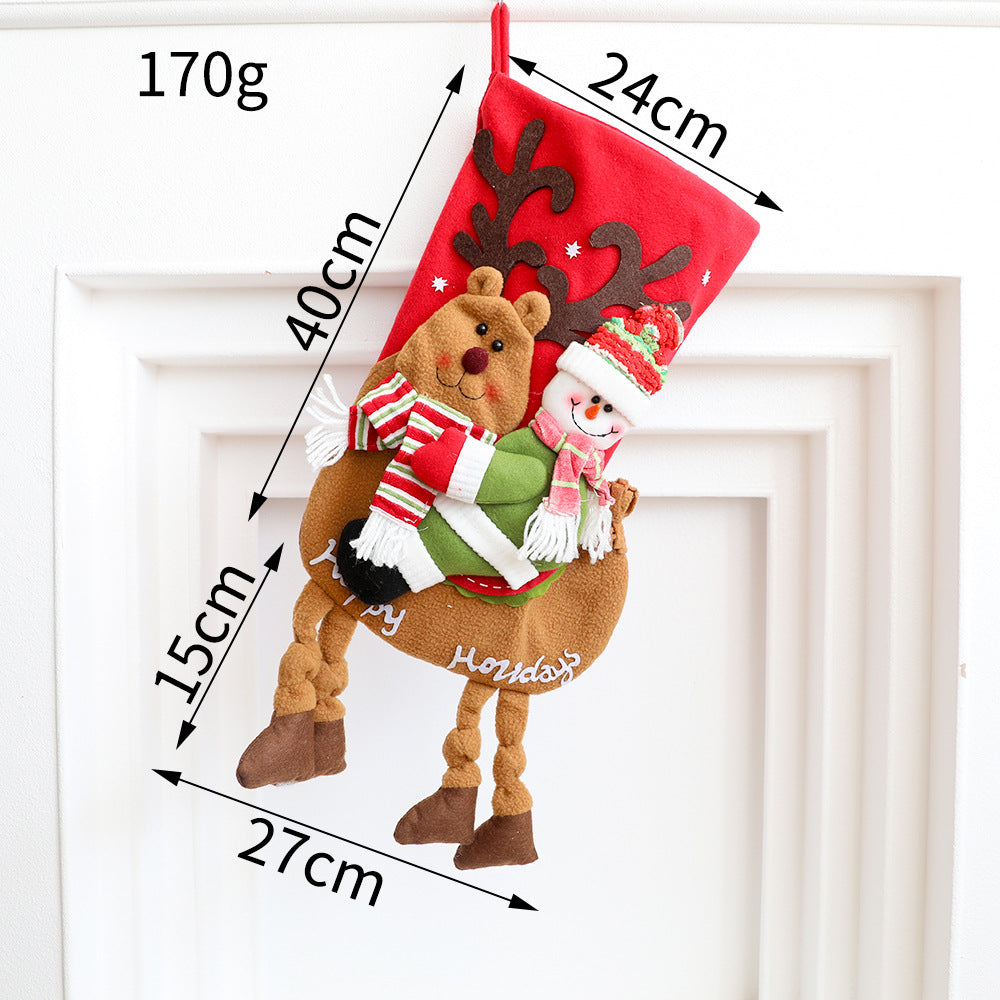 Cloth Christmas Fireplace Stocking — 5 Styles