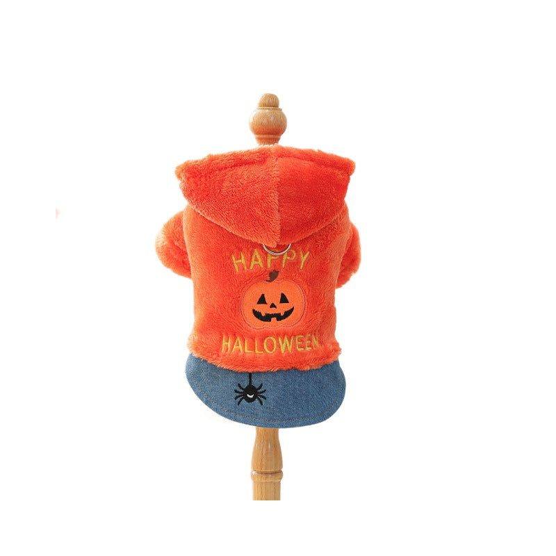 Cute Halloween Pumpkin Hoodie for Small Dogs & Cats