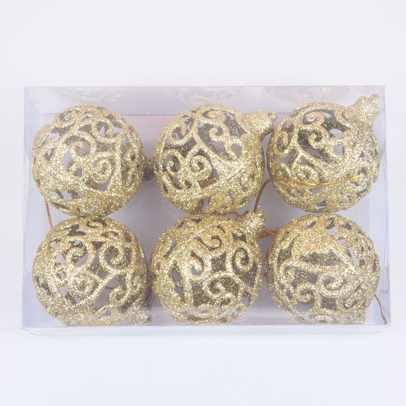 Hollow Plastic Christmas Ball Ornament — Gold, Red or Silver