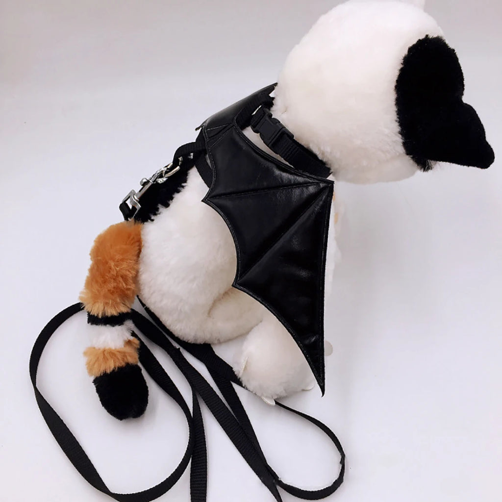Halloween Day Batman Pet Leash Harness Set Bat Design Lovely Pet Wings  I-Shaped Cat Walk Leash Pet Supplies