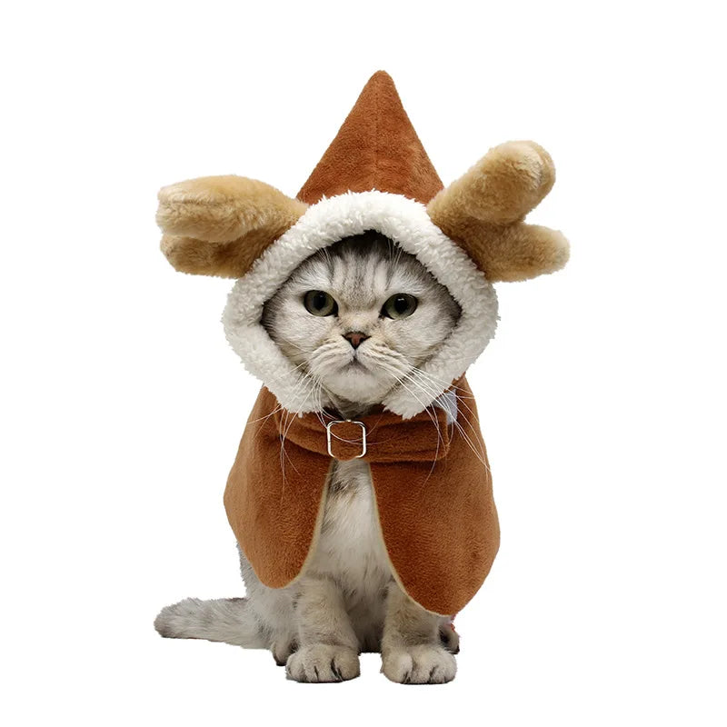 Christmas Antler Pet Cape for Cats & Dogs